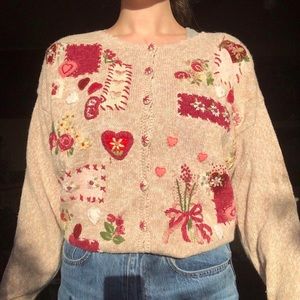 Vintage Love Heart Knit Cardigan